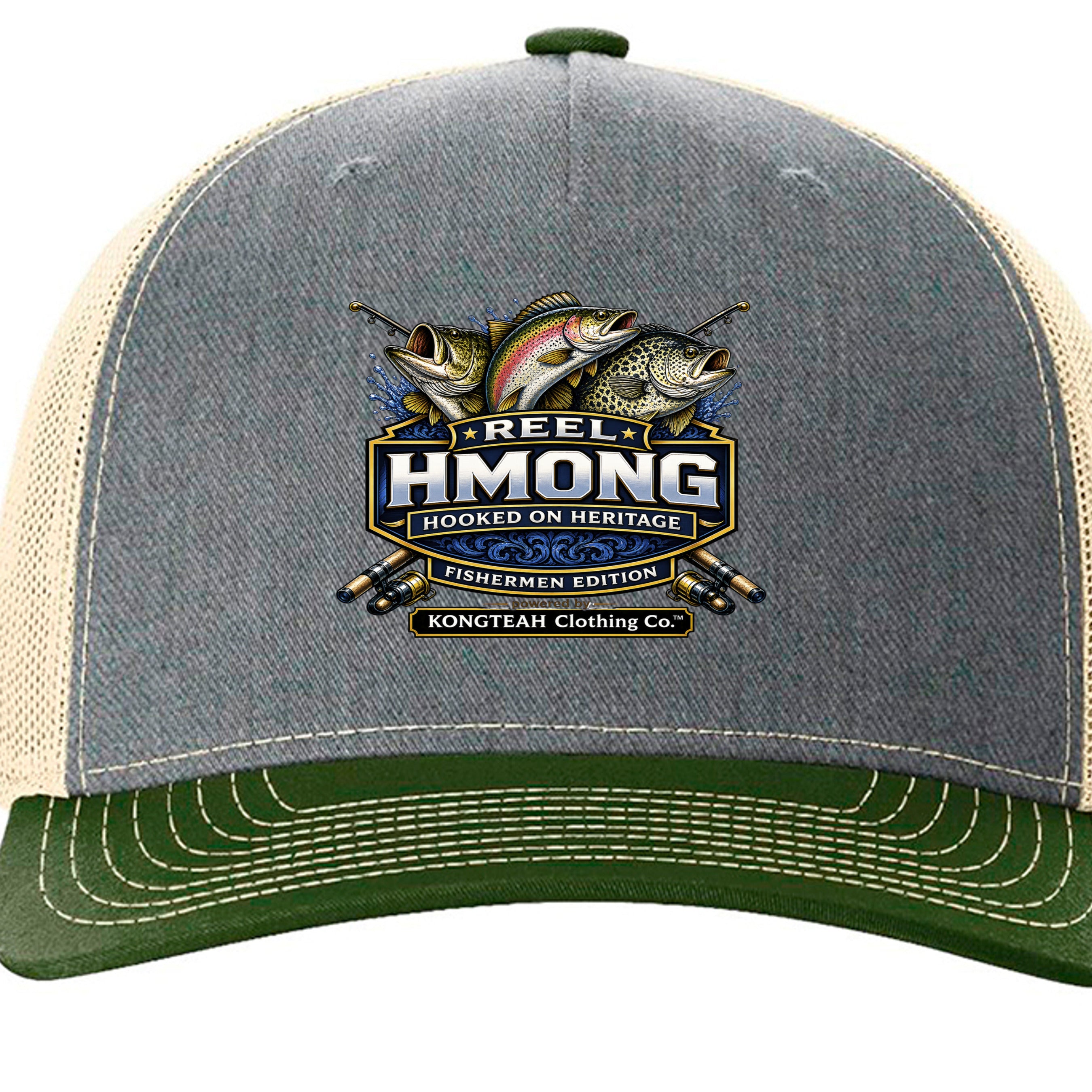 Heather Grey/ Birch/ Army Olive - 112FP - FRONT
