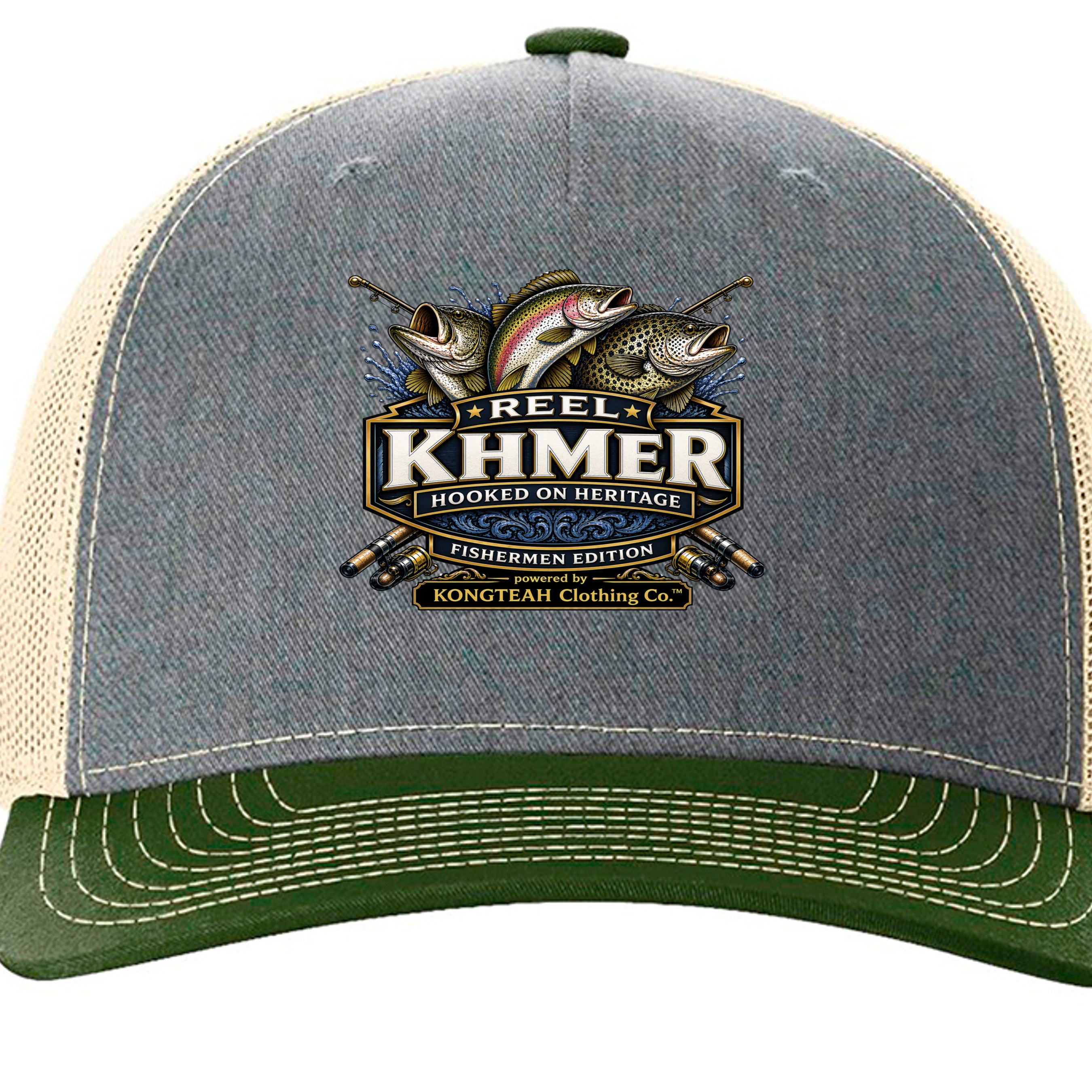 Heather Grey/ Birch/ Army Olive - 112FP - FRONT